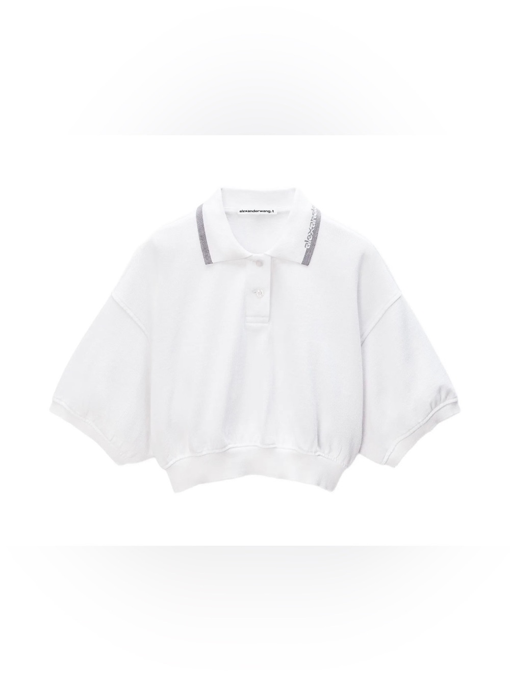 Alexander Wang Cinched Cropped Cotton Polo Top (New without tags)